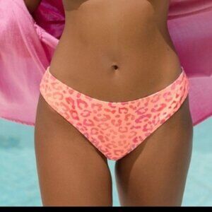 CUPSHE Sweet Leopard Classic Hipster Bikini Bottoms Women Large Pink Orange NWT